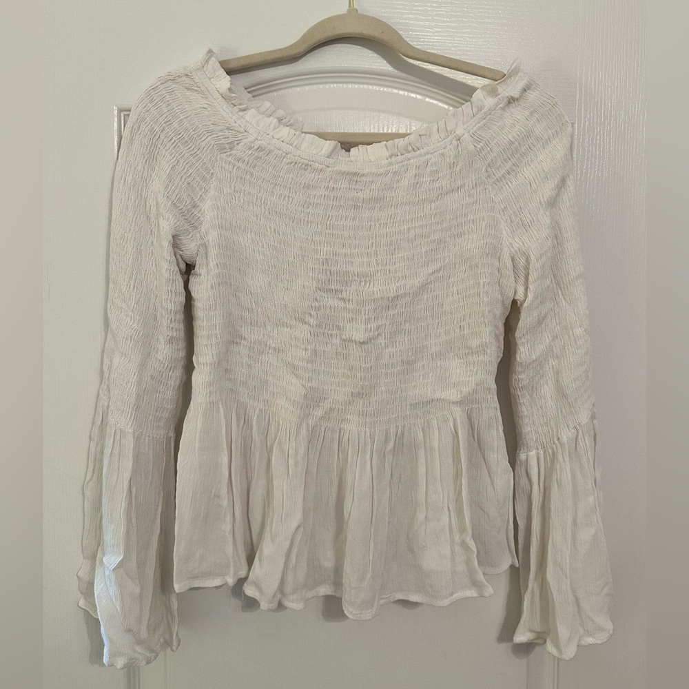 NWT DESIGN LAB White Off Shoulder Top Large